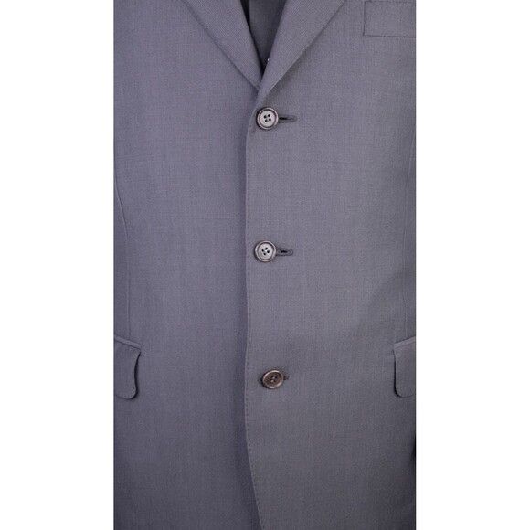 Canali Solid Gray Wool Blazer Sport Coat Mens Size 42R/S Three-Button Jacket - Picture 3 of 13